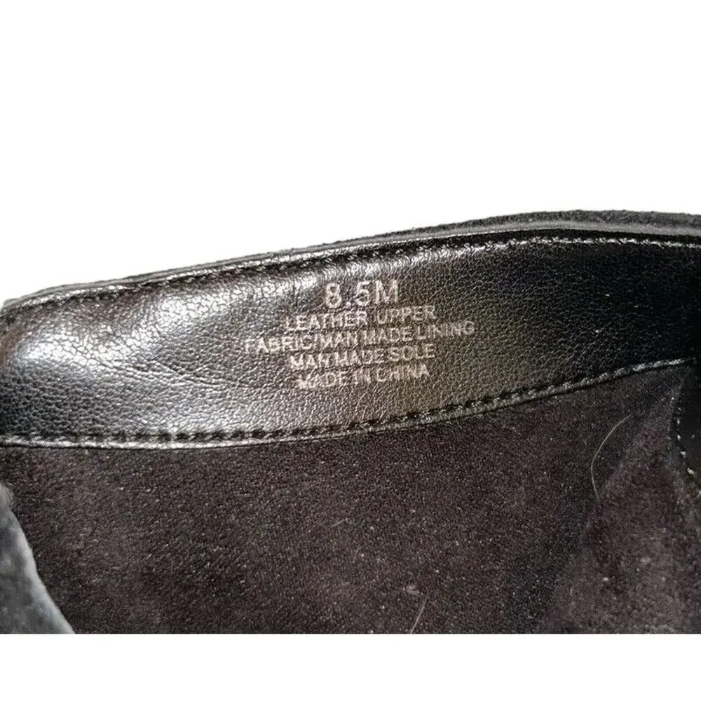 Gianni Bini Black Suede Brown 1” Heel Ankle Boots w/Zipper Women’s Size 8.5M‎
